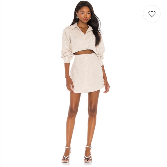 L’academie The Eliane Mini Dress in Beige